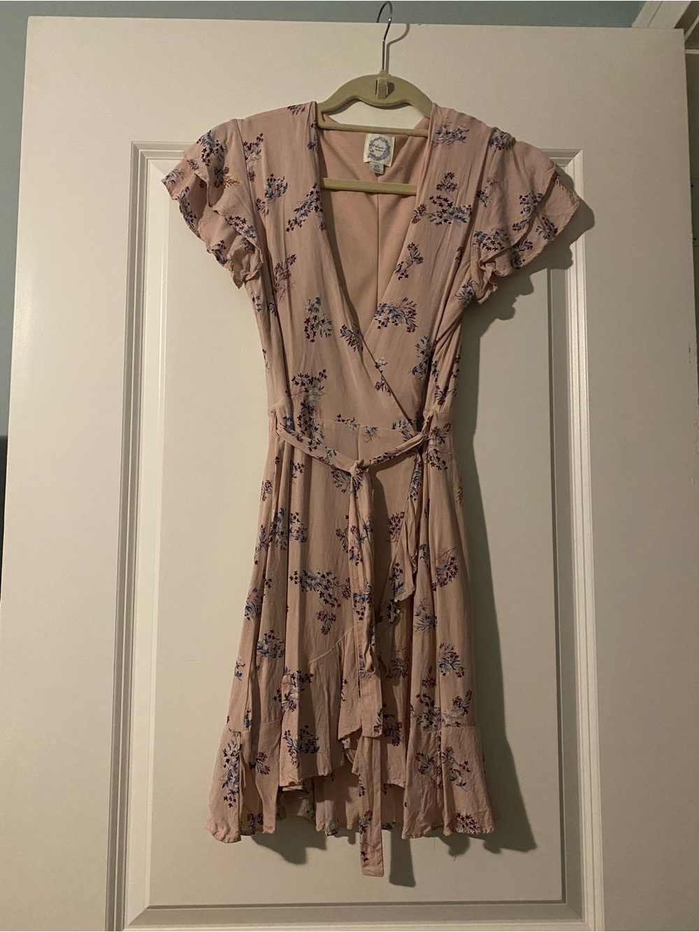 Blue Rain Blush Pink Floral Mini Dress, never worn.